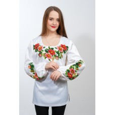 Beads Embroidered blouse "Coral Marvel"